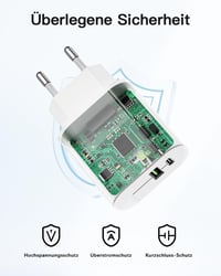 Zinooy 20W USB-C Gyorstöltő 2 Portos, Kompakt Fali Adapter iPhone 16/16 Pro/15/15 Pro Készülékekhez, Univerzális USB Töltő Apple Eszközökhöz 6