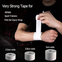 GTAGKOMMEN Sporttape 4 Tekercs Öntapadós Sportszalag 2,5cm x 10m - Bőrbarát, Könnyen Téphető Fehér Kötésszalag Futballhoz, Mászáshoz, Kézila 3