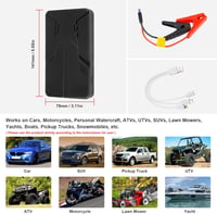 ASUNCELL Autós Bikázó 27000mAh Powerbank 600A 12V - Hordozható Indításrásegítő 5.0L Benzin és 2.0L Dízel Motorokhoz, LED Lámpával 2