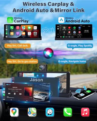 4K Carplay Autós Kijelző 10,26" 350° Forgatható Műszerfal Kamera, Android Kompatibilis, Bluetooth, Mirror Link, Siri, Google, 64GB TF Kártya 2