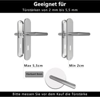 AwmnSrman Rozsdamentes Acél Beltéri Ajtókilincs Szett - Matt Ezüst Kilincs 72mm-es Zárszerkezettel, 2 Fogantyú és 2 Hosszú Címtábla 240x50mm 5