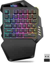 RedThunder G60 Vezeték Nélküli Egykezi Gamer Billentyűzet, 2000 mAh Akkumulátor, RGB Háttérvilágítás, Ergonomikus, PC/Mac/PS5 Kompatibilis - Wireless 1