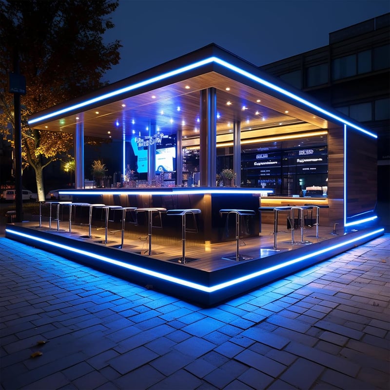 BENLUN COB LED Szalag 20m - 220-230V Kültéri IP65 Vízálló Kék Világítás, Nagy Fényerejű 200W, EU Csatlakozóval, Beltéri-Kültéri Használatra