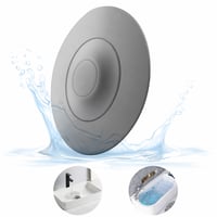 Dop de scurgere universal din silicon HUAERSICO cu sită pentru păr – Dop pentru chiuvetă și cadă, sită cu buton, alb, 1 buc. (Set incomplet) 2