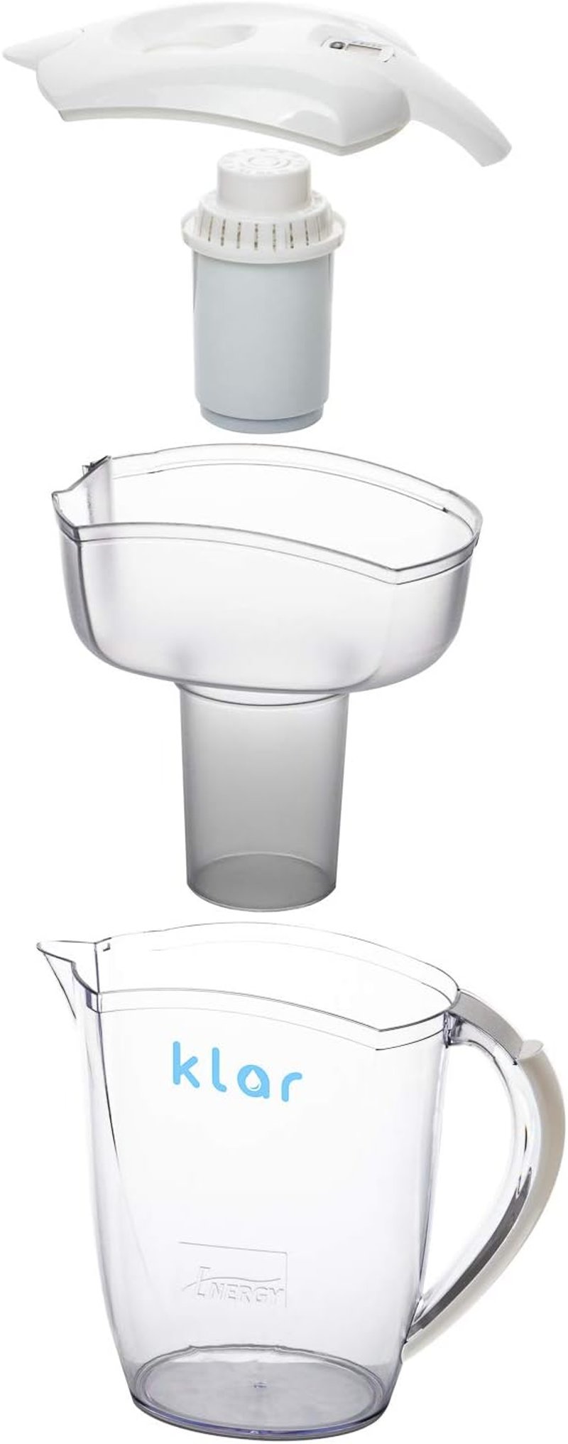 Klar Water 3,5 literes vízszűrő kancsó - Fluorid, ólom és mikroműanyag szűrő - Lúgos pH értékű ivóvíz - BPA-mentes vízszűrő rendszer