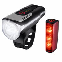 Set lumini pentru bicicletă SIGMA Aura 80 + Blaze LED, StVZO — defect, funcționează parțial: sistemul de prindere al lămpii față este rupt (stare: vezi a 2-a fotografie) 1