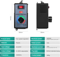 Ailao 230V Fordulatszám Szabályozó 4000W - Sarokcsiszolóhoz, Fúrógéphez, Körfűrészhez - Feszültségszabályzó Kéziszerszámokhoz 6