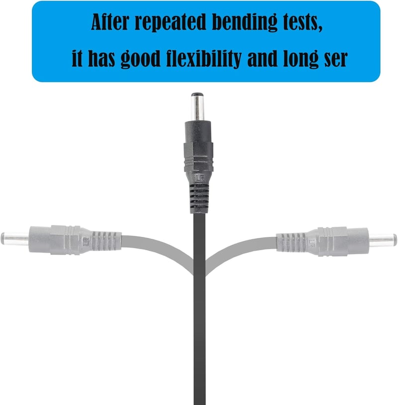 GINTOOYUN DC Tápkábel Elosztó, 5.5x2.1mm 1 Apa - 2 Anya Adapter, Biztonsági Kamerákhoz, Routerekhez, DVR Rendszerekhez, 12V 100W (2 db)