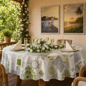 Set decor nuntă de aur: față de masă rotundă + ghirlandă trandafiri + 50 șervețele + 2 tablouri + 6 pahare