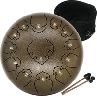 Amkoskr 30 cm-es C-dúr Acélnyelv Dob 13 Hangú Kávébarna HandPan Ütőkkel és Táskával 1
