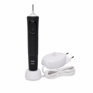 Periuță de dinți electrică Oral-B Vitality Pro cu 3 moduri de curățare, negru - utilizată, fără capăt de periaj, cu încărcător (stare: vezi a 2-a imagine)