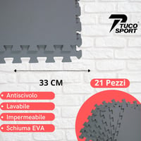 Tuco Sport 21 részes puzzle fitness szőnyeg - ütéscsillapító, csúszásmentes edzőszőnyeg edzőterembe, súlyzózáshoz 3