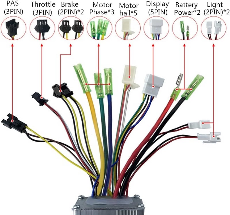 BuyWeek 36V/48V 500W/750W Kefe Nélküli Motor Vezérlő Készlet 866 LCD Kijelzővel - Elektromos Kerékpár és Roller Vezérlő Egység 22mm Kormányr