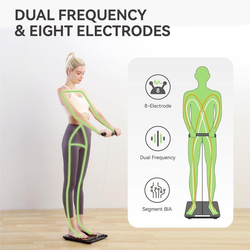 Fiar okos digitális testösszetétel-mérleg BMI és izomtömeg méréssel, applikációval