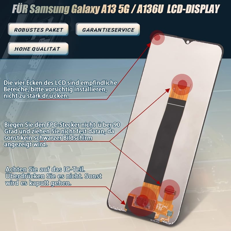RongZy Samsung Galaxy A13 5G LCD Kijelző Csere Érintőképernyővel - Fekete Digitalizáló Panel Szerszámkészlettel A136U Modellhez

AI: RongZy 
