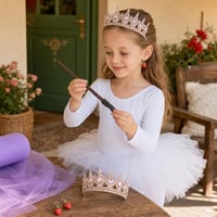 Set princeza: baletna haljinica + kruna + štapić + 1m tila + naušnice jagodice 1