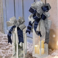 KI Store kétoldalas csillámos bársony szalagkészlet - 3 db kék, ezüst, átlátszó 4
