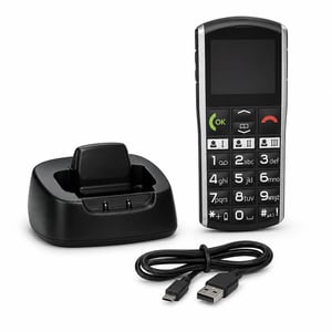 Telefon mobil Emporia SIMPLICITY cu buton SOS, stație de încărcare, Bluetooth - negru — Fără baterie (stare: vezi a doua imagine)