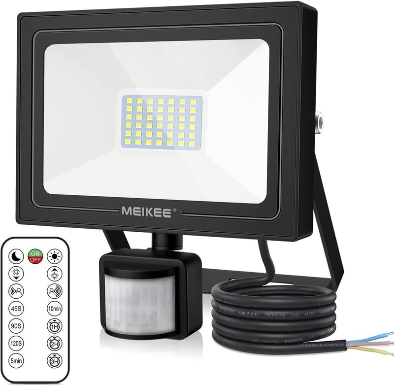 MEIKEE 35W LED Reflektor Mozgásérzékelővel és Távirányítóval - 3000 Lumen, IP66 Vízálló, 3 Üzemmód, Állítható Fényerő, Időzítő Funkció, Kert