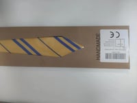 Elegáns Sárga-Kék Selyem Nyakkendő, Extra Hosszú 150 cm 8