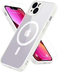 iPhone 13 MagSafe-kompatibilis ütésálló tok kameravédővel, fehér 1