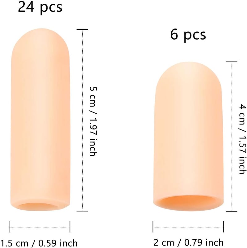 Aprikóz színű szilikon ujjvédő sapka gyerekeknek, 30 db-os készlet