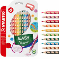 Creioane colorate ergonomice triunghiulare STABILO EASYcolors pentru dreptaci - set de 9 culori asortate, cu ascuțitoare 2