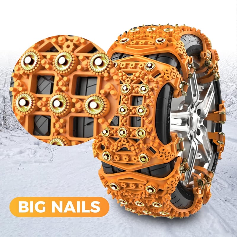 WYRIAZA Univerzális Hólánc 165-265mm, 6db, Gyorsrögzítésű, Széles Gumikhoz, 205/55 R16 - Sárga