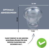 De-Plastik Kulcstartó Gumidugó | Átlátszó Kulcslyuk Védő Szélálló Biztonsági Betét | 20 db-os Készlet Otthoni és Irodai Ajtókhoz 5