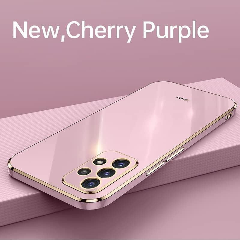 Samsung Galaxy A13 4G Aranyozott Keretes Fehér Védőtok Puha TPU Bumperrel