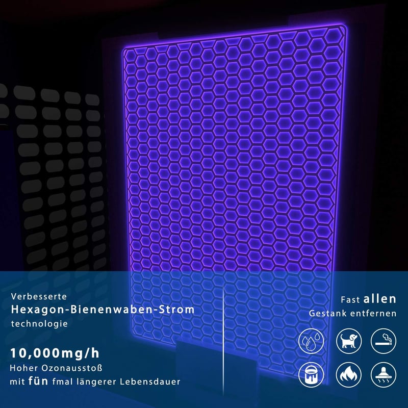 Airthereal 10000 mg/h digitális ózongenerátor, állítható szagtalanító készülék otthonra