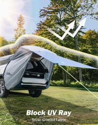 JOYTUTUS Univerzális Autó Hátsó Sátor SUV-hoz - Vízálló, UV-védelemmel, Szúnyoghálóval - Kék Kemping Napellenző Túrázáshoz, Kempingezéshez 2