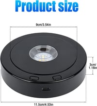 luolety LED Forgó Kiállítási Talp - Színes Fényekkel, 360 Fokos Forgatható Állvány Üveggömbhöz, Kristálygömbhöz, Ékszerekhez, USB/Elemes Műk 7