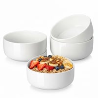 MALACASA Luna porculanski set zdjelica za žitarice 4 kom, 640 ml, set bijelih keramičkih zdjelica za juhu, salatu, desert i doručak 2
