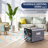 ICARE 30.000 mg/h Ózongenerátor 300 m² területre, 120 perces időzítővel - Szagtalanító készülék autóhoz, dohányfüsthöz, háziállat és konyhai 4
