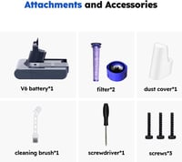 Dyson V8 porszívó 6000mAh-s kompatibilis akkumulátor - Absolute, Animal, Fluffy modellekhez 6