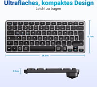 iClever Bluetooth Billentyűzet, Vezeték Nélküli Német QWERTZ Kiosztás, Újratölthető, 3 Eszköz Közötti Váltás, MacBook Pro/Air, iMac Kompatib 8