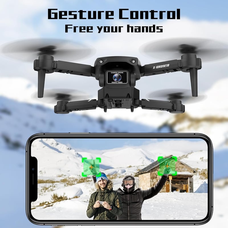 FAKJANK X19 Mini Drón HD 720P Kamerával - WiFi FPV Élő Közvetítés, 2 Kamera, Magasságtartás, Fejnélküli Mód, 3D Flip, 2 Akkumulátor, 20 Perc