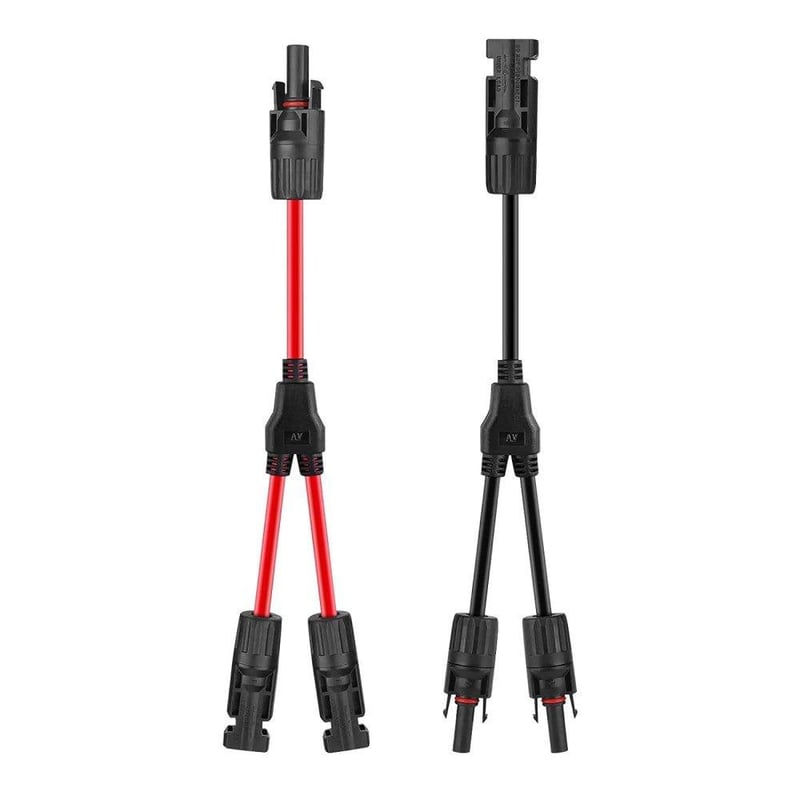 Napelemes Y-adapter kábel, 30A, piros-fekete - PV rendszerekhez