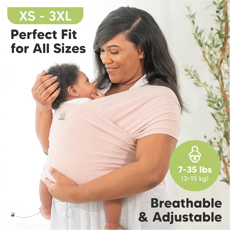 KeaBabies Multifunkciós Babahordozó Kendő - Nyújtható Babakendő Csecsemőknek és Kisgyermekeknek, Kéz Nélküli Hordozás, Misztikus Szürke