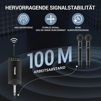 TONOR TW720 Bluetooth Vezeték Nélküli Mikrofon Szett - UHF Fém Újratölthető Mikrofonok (2db) 7-9 óra üzemidő 2