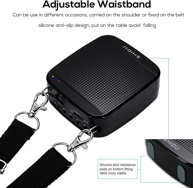 SHIDU 15W hordozható hangosító mikrofon és headset - tanároknak, idegenvezetőknek