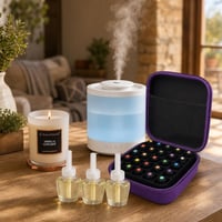 Illatmenedék otthonra: 3×19 ml illatpálca-utántöltő + 1,8 l aromadiffúzor + 215 g illatgyertya + tárolótáska 1