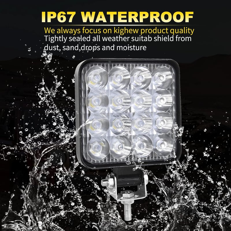 RIGIDON 10 db-os 48W LED Munkalámpa Szett - 3,3" Mini Spotlámpák Terepjáróhoz, SUV, ATV, Traktor, 4x4 Járművekhez, 6000K Fehér Fény, Vízálló