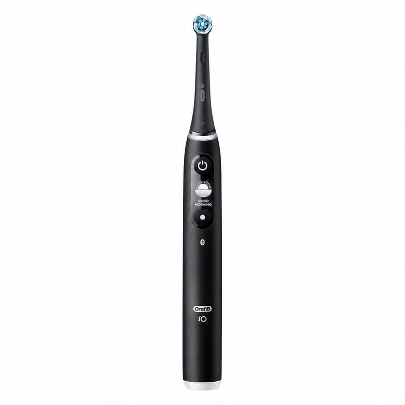 Oral-B iO Series 6 Elektromos Fogkefe – Fekete, 5 Tisztítási Mód, Bluetooth, Braun Design – Használt, Hiányos (rózsaszín kefe és pótfejek — 1 db-os szett