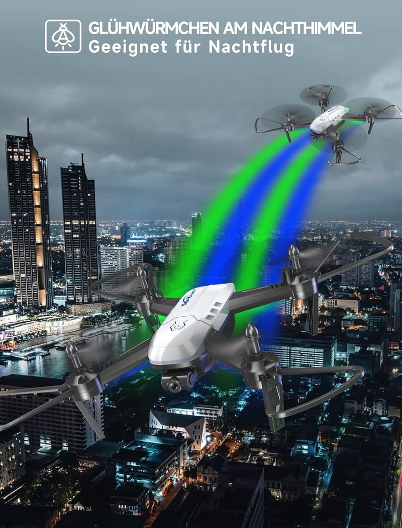 Wipkviey T6 Drón 1080p HD Kamerával, WiFi FPV Kezdőknek, 2 Akkumulátorral, 30 Perces Repülési Idővel, Gravitációs Szenzorral, Fejnélküli Mód
