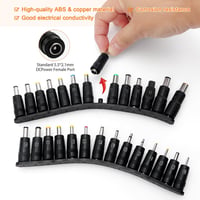KUOQIY Univerzális DC Tápegység Adapter 5,5 x 2,1 mm Csatlakozóval, 2 Kábellel - HP Dell ASUS Lenovo Acer Laptopokhoz Kompatibilis 6