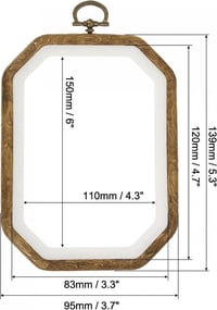 Oktogon Retro Műfa Hímzőkeret Akasztóval, 140x95 mm 2