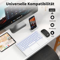 EasyAcc Ultrakönnyű Bluetooth Billentyűzet Touchpaddal, 7 Színű Háttérvilágítással, USB-C, Fehér 2