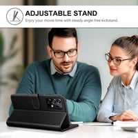 Samsung Galaxy A33 5G Fekete Bőr Pénztárcatáska Állvánnyal 4